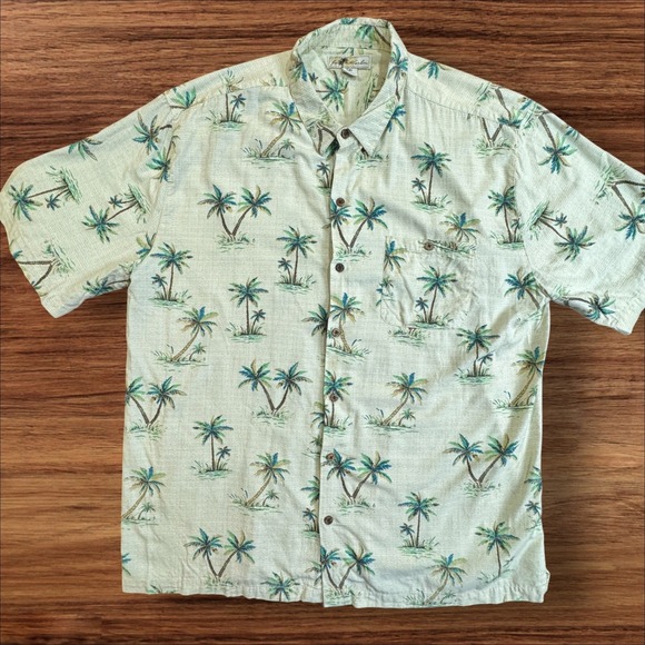 Joe Marlin Other - Joe Marlin Shirt Men's 3XLT Beige Palm Tree Print Short Sleeve Button Up